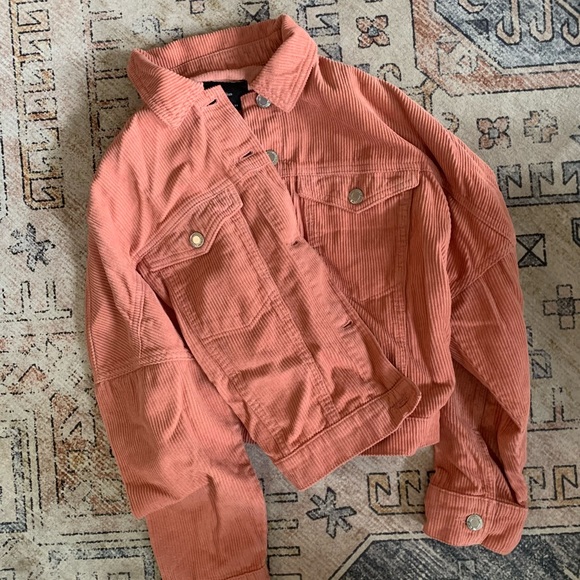 Coral pink Corduroy jacket - Picture 2 of 7